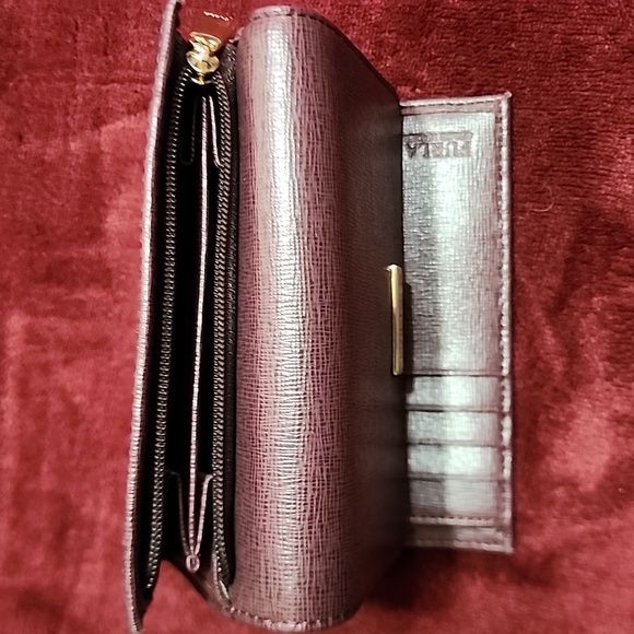 Furla Burgandy Leather Trifold Wallet - Picture 3 of 4